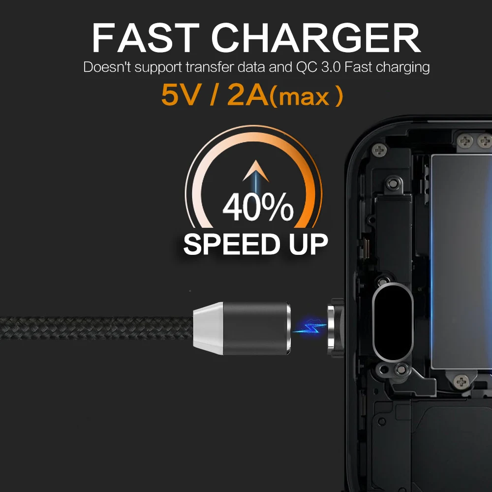 Магнитный usb-кабель STONEGO, кабель для быстрой зарядки USB type C, Магнитный зарядный кабель для передачи данных, Micro usb кабель мобильного телефона, usb-шнур