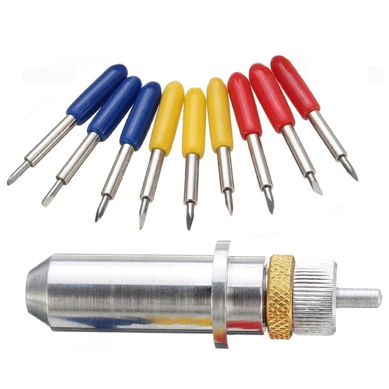 

1 шт., режущий плоттер из вольфрамовой стали с 9 лезвиями 30/45/60 градусов, 23x2 мм