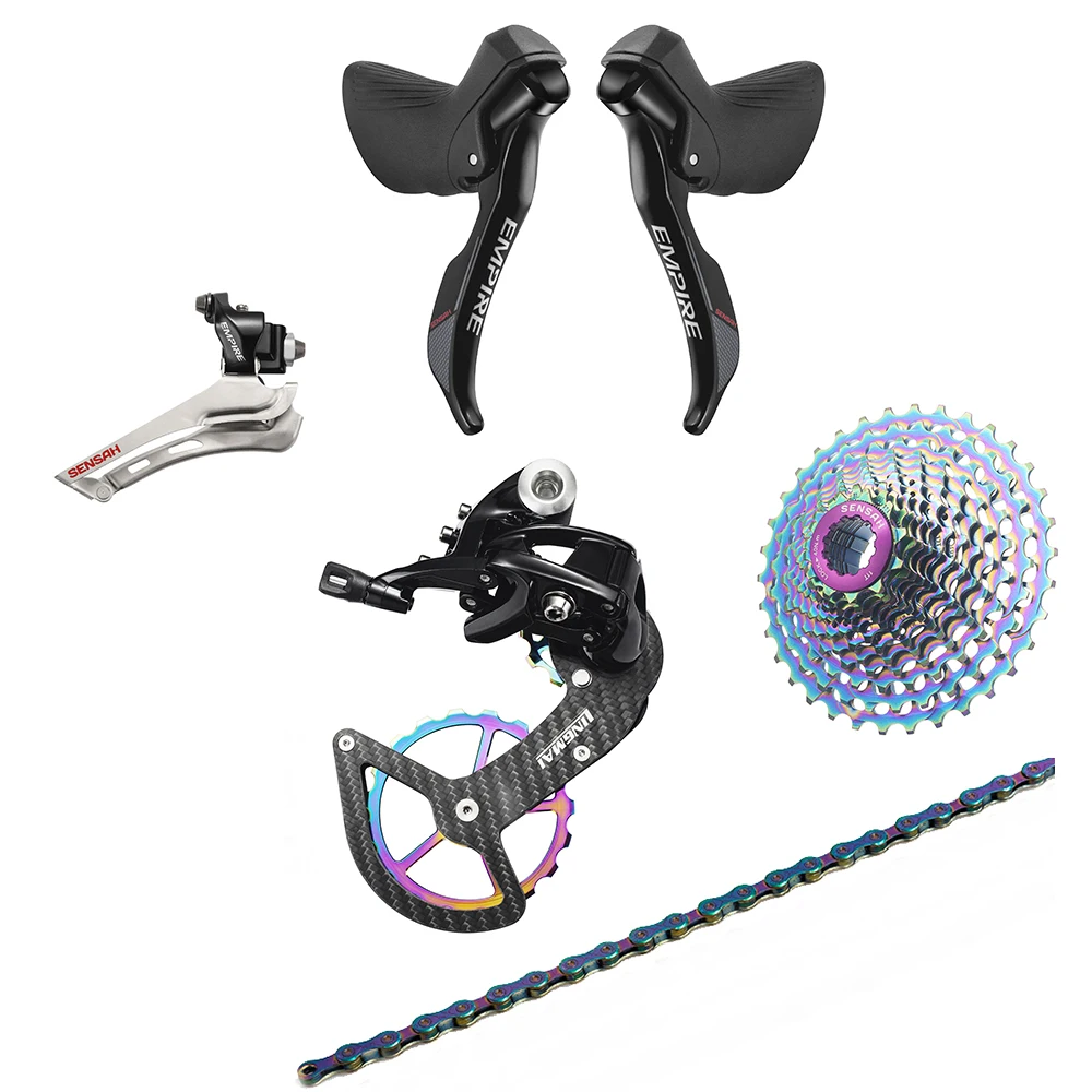 Pаспродажа SENSAH EMPIRE PRO 6 комплектов из углеродного волокна 2X11/2x1 2 скорости 22S 24s Road Groupset R/L переключатель передач + R/F переключатели + кассета/цепи