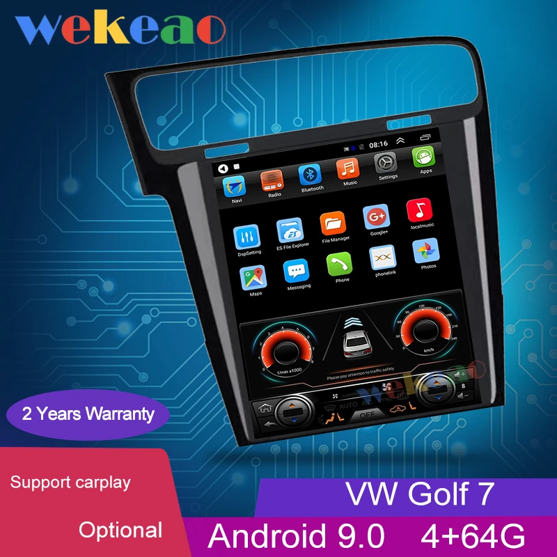Wekeao вертикальный экран Tesla Style 10 4 'Ƈ Din Android 9 0 автомобильный Dvd плеер GPS