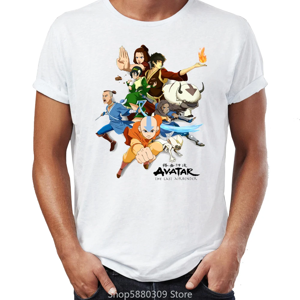 Футболка мужская Аватара Последний Воздушный Бандер Aang и Appa аниме Badass уличная
