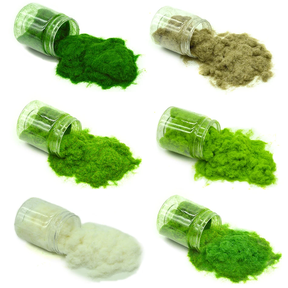6 different colors Трава порошок газон Флокирование нейлон игрушка модель Строительство поезд материал ixed шесть цветов/монохромный Diorama песок стол - Цвет: 6 different colors