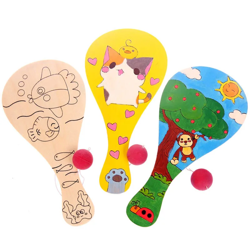 

Wooden Racket Game toy Teaching Kindergarten Manual Diy Early Learning Education Toys Montessori Teaching Aids Craft Toys