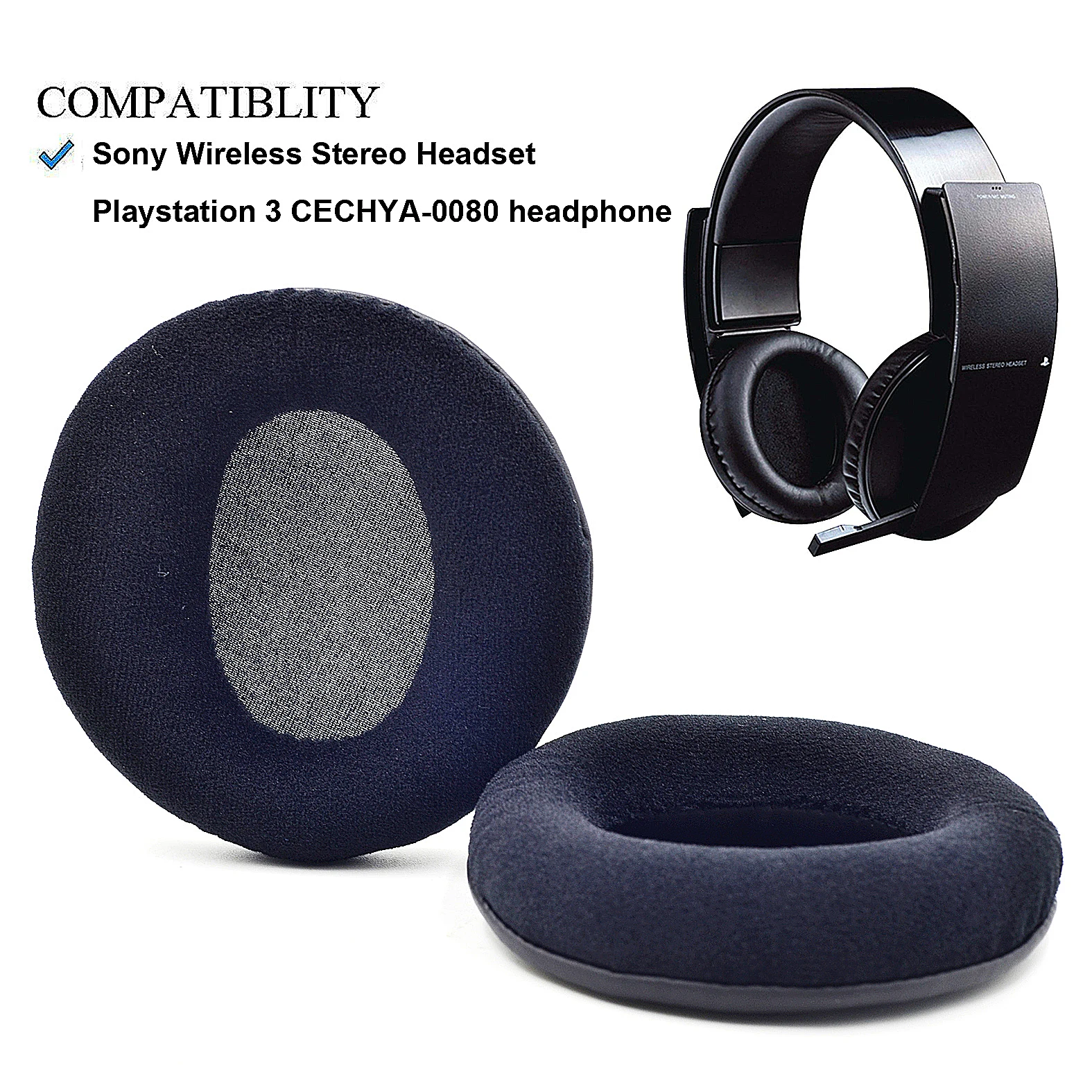 Defean Сменные велюровые амбушюры для наушников SONY PS3 PS4 Беспроводные