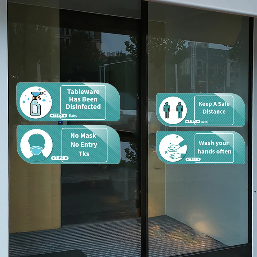 250x85mm Acrylic English Safety Notice Sign Business Restaurant School Office Building Warning Signs Informative Markers|Сигнальная