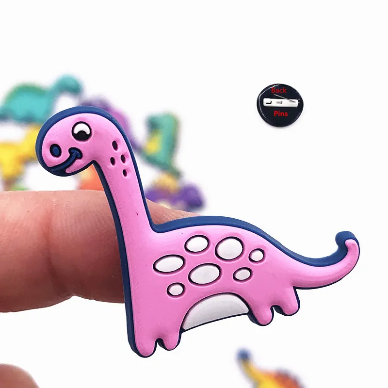 1 шт. заколки с животными Мультяшные брошки в виде динозавров мягкие Значки из ПВХ