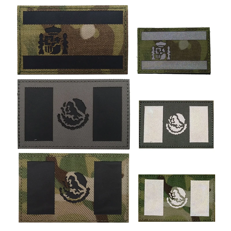 Новый патч с 3D вышивкой значок инфракрасным флагом Испании и Мексики камуфляжный