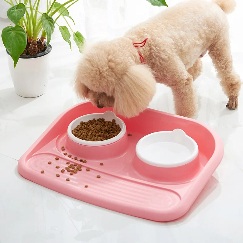 Elevated Stand Dog Bowl Double Non Slip Cute Interactive Feeder Pet Mat Comederos Para Perros Feeding EE5GW | Дом и сад