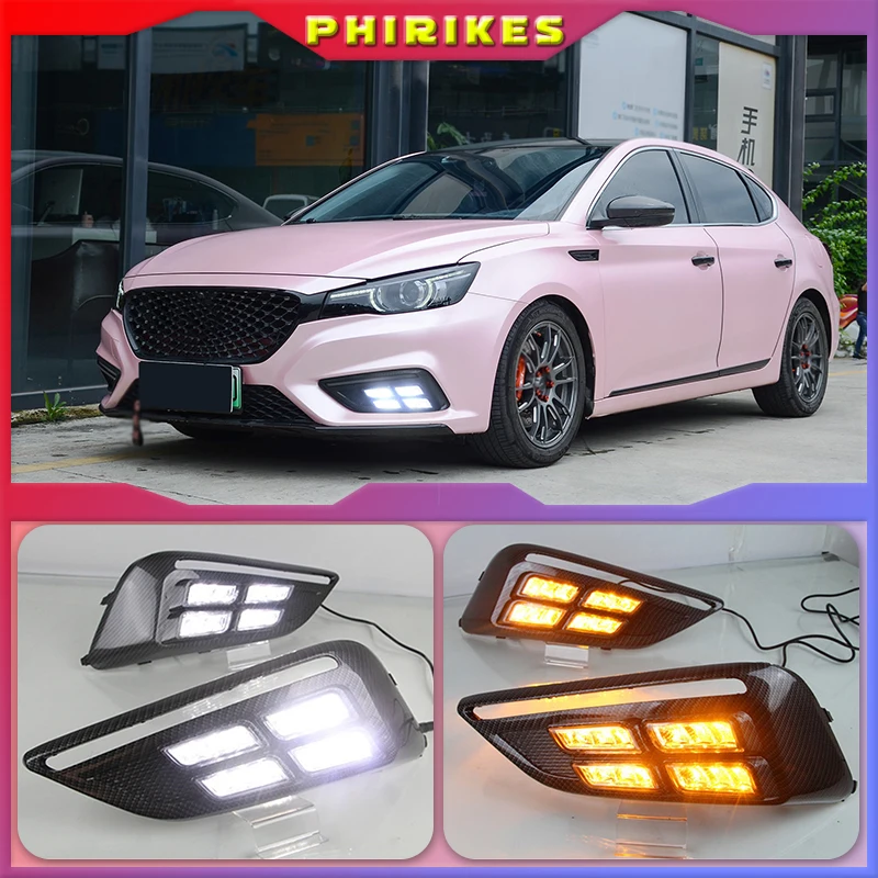 

Дневные ходовые огсветильник для MG MG6 2017 2018 2019 LED DRL с динамической движущейся вспышкой и сисветильник ночным светом