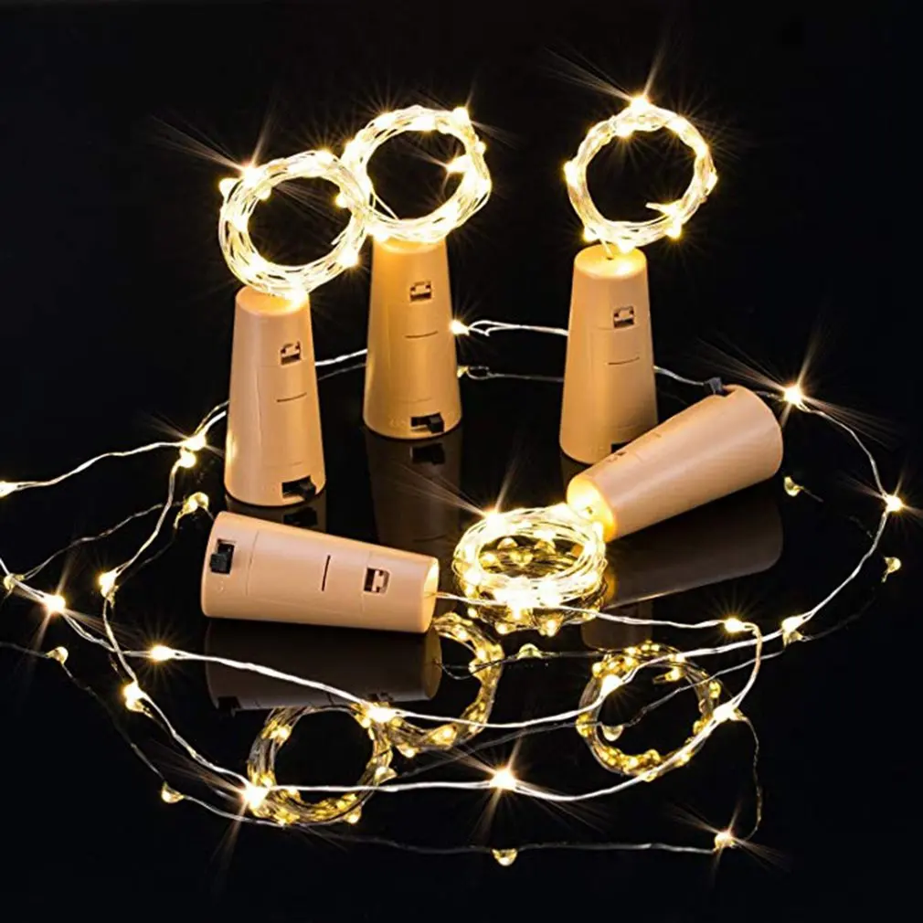 Корк Медный провод строка 2 метра 20 светильник s Желтый Красное вино пробкой лампа