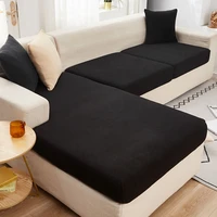 soft plush sectional corner sofa cushion cover couch seat backrest mattress protector case elastic slipcover for chaise longue