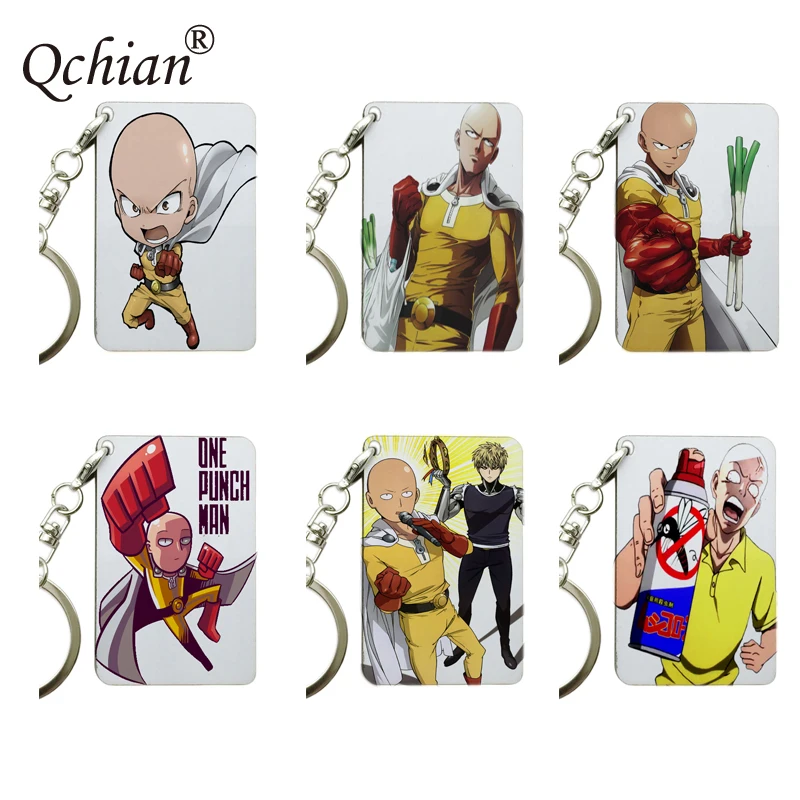 Брелок для ключей One Punch Man с цветным изображением не выцветает декоративный кулон
