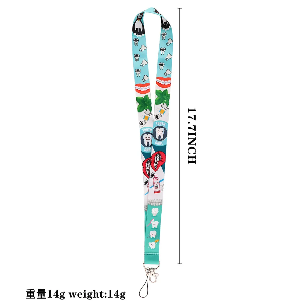 Мультяшные зубы шея ремешки брелок стоматолог доктор медсестра лента веревка