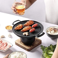 mini grill one person home smokeless barbecue grill outdoor bbq oven plate roasting cooker meat tools japanese alcohol