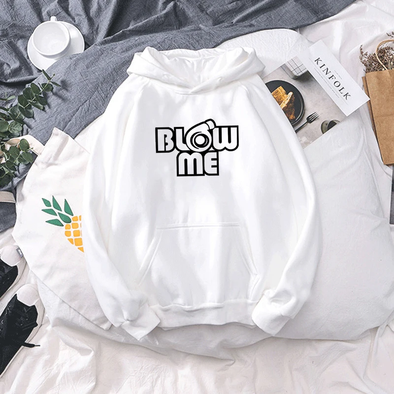 MOUNTSHARP мужские толстовки с капюшоном забавные принтом Blow Me уличная одежда длинным
