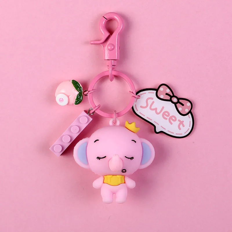 

Брелок с подвеской в виде слона из мультфильма, милый брелок с подвеской в виде слона, кошелька, автомобильный брелок с подвеской