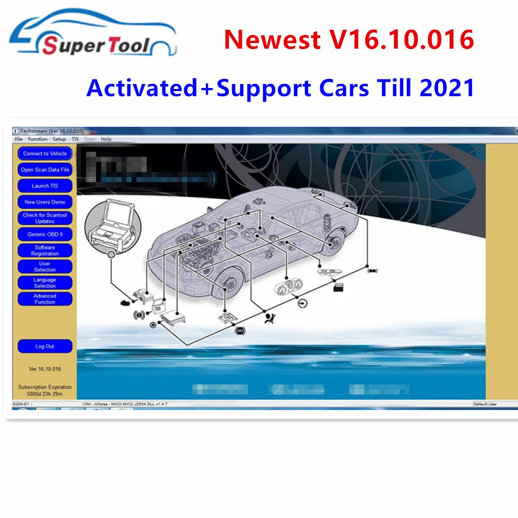 Новейший мини VCI V15.00.028/V16.10.017 для TOYOTA TIS Techstream FT232RL Chip J2534 OBD2 Диагностический кабель