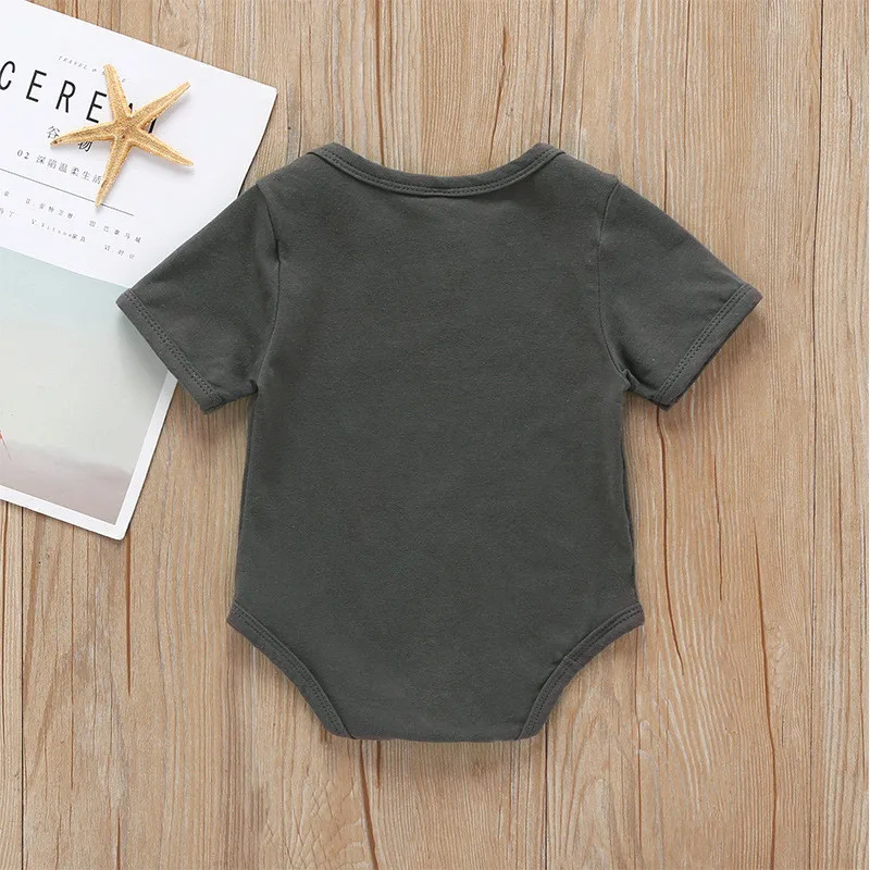 Серый Детский боди с короткими рукавами Одежда для новорожденных мальчиков и