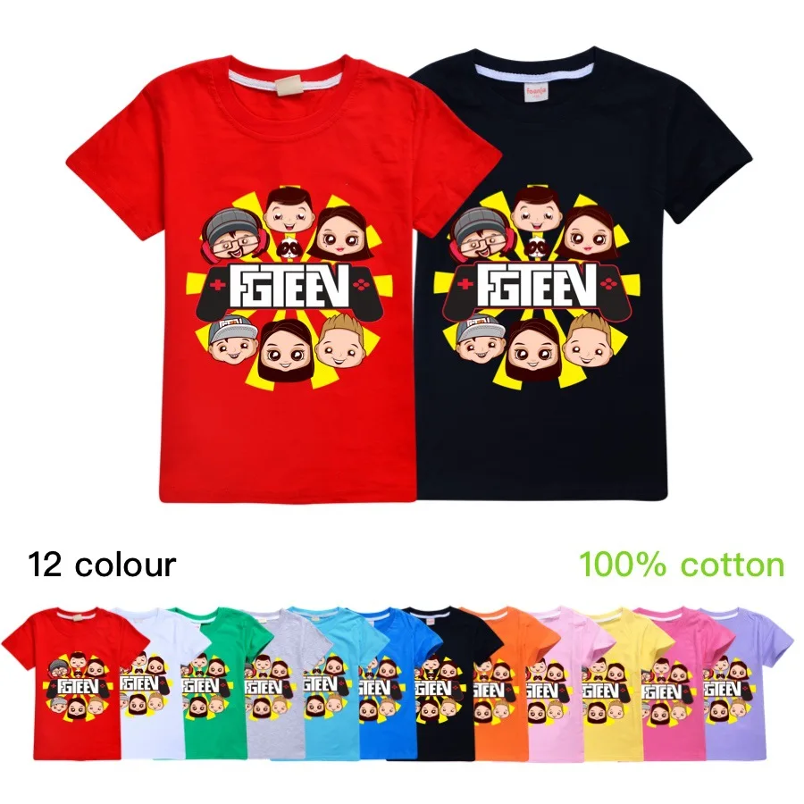 toddler Girls T-shirt 2020 Cartoon Baby Boy tops   FGTEEV  Fashion Cotton Girls Princess T Shirt Clothes for big  kids