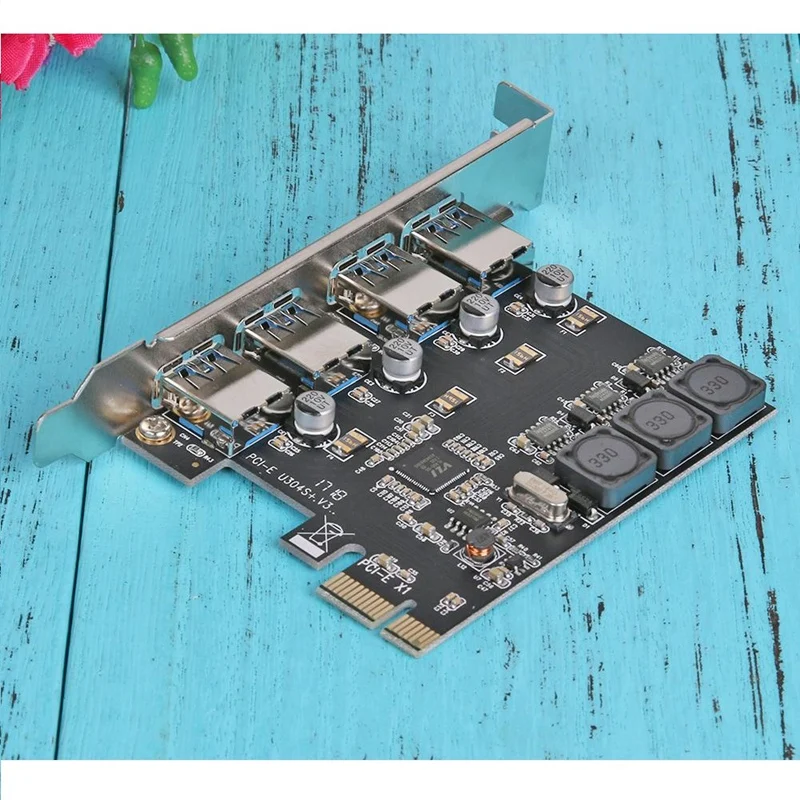 

4-Port USB 3.0 Pcie Expansion Card Pci Express Pcie USB Hub Adapter Ssu U3V04S Controller Desktop USB3.0 Expansion Card