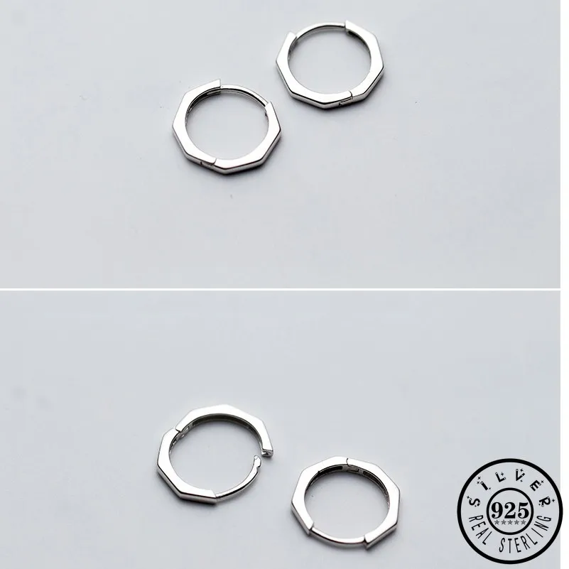 Мужские 925 Стерлинговое Серебро геометрической формы в виде восьмиугольника