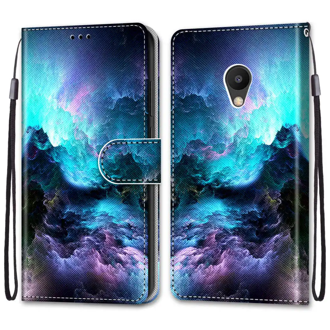 Футляр из искусственной кожи с рисунком для Meizu M6/M6T/Meiblue 6T/Meilan 6T, с подставкой и карманами для карт 15 Lite/M15.