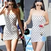 Kendall Jenner Ins Dot Dress Sleveless Summer Mini Nightclub Vintage Sexy Vestidos