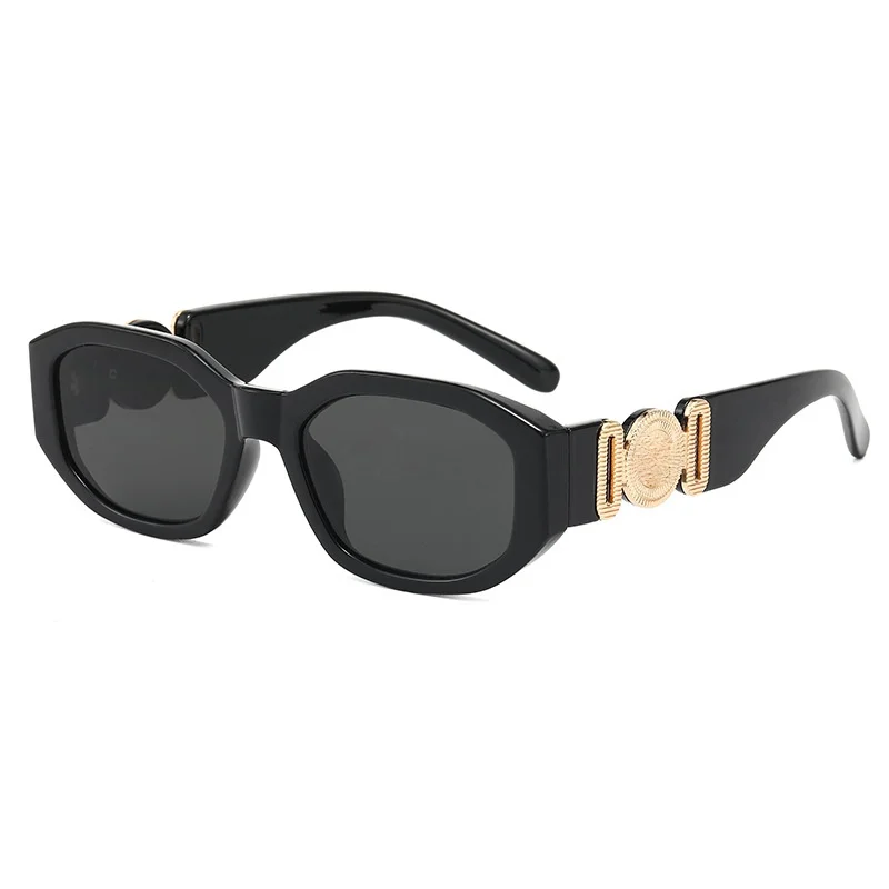Модные роскошные солнцезащитные очки для женщин, персонализированные металлические декоративные мужские солнцезащитные очки, маленькая оправа, женские солнцезащитные очки UV400