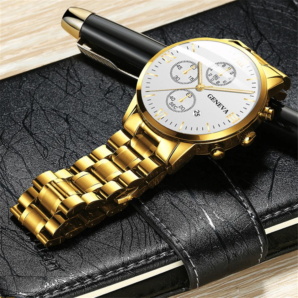 Watch Men Fashion Business Watches Luxury Calendar Clock Man Stainless Steel Quartz Wrist Watch reloj hombre