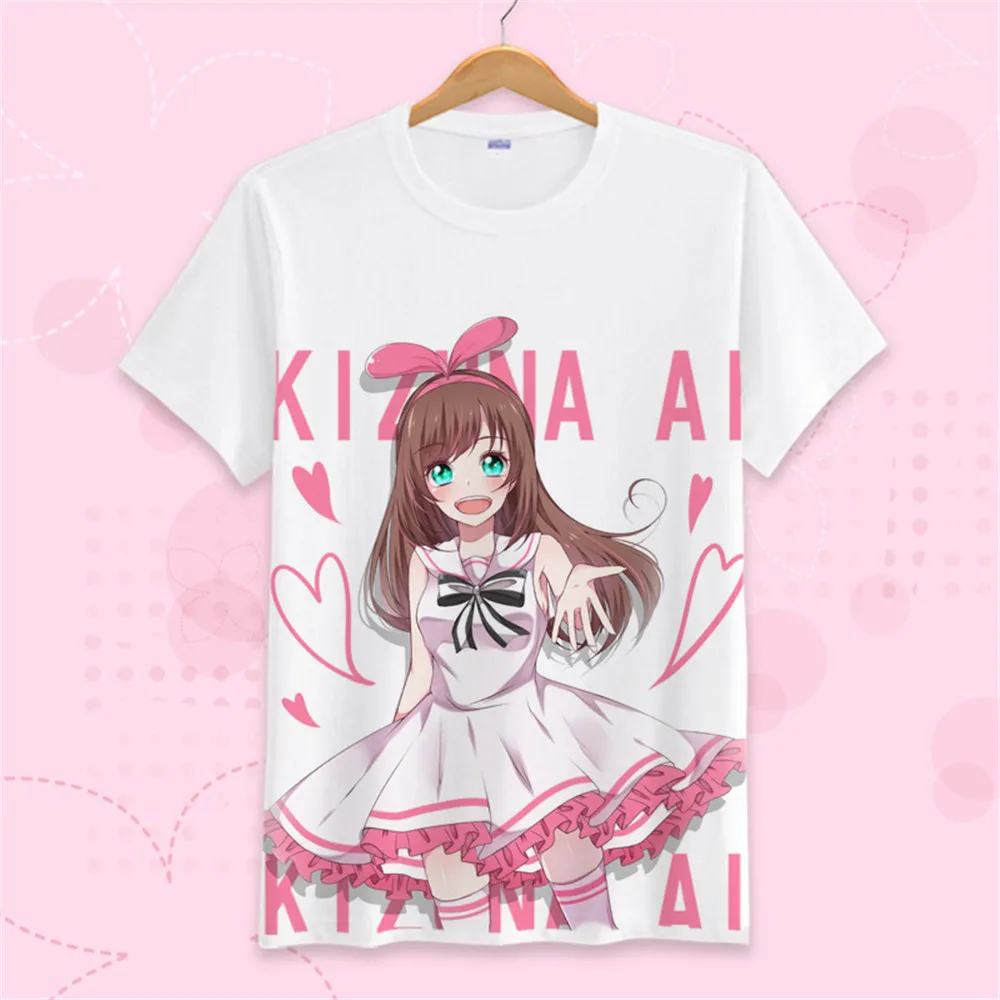 Японский маскарадный костюм youpuber Virtual Kizuna AI футболка с короткими рукавами разных