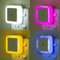 led night light mini square light control sensor bedroom living room corridor bathroom eye protection euus plug night lamp