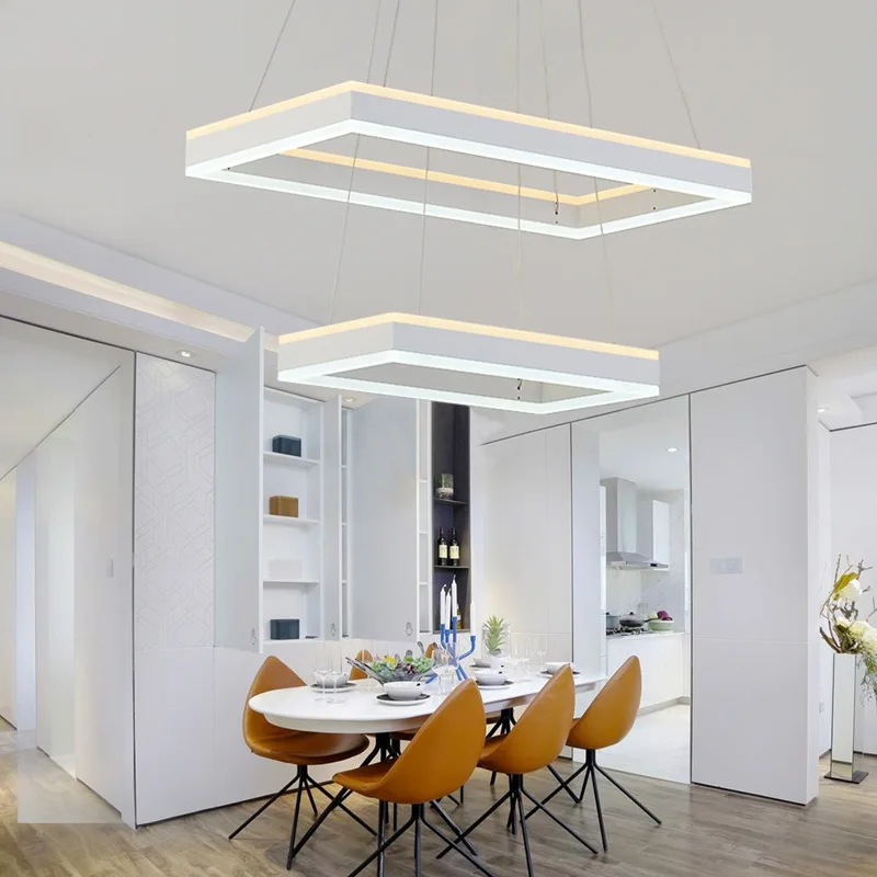 Прямоугольная светодиодная люстра, освесветильник для гостиной, столовой, спальни, кабинета, кафе, ресторана, магазина одежды