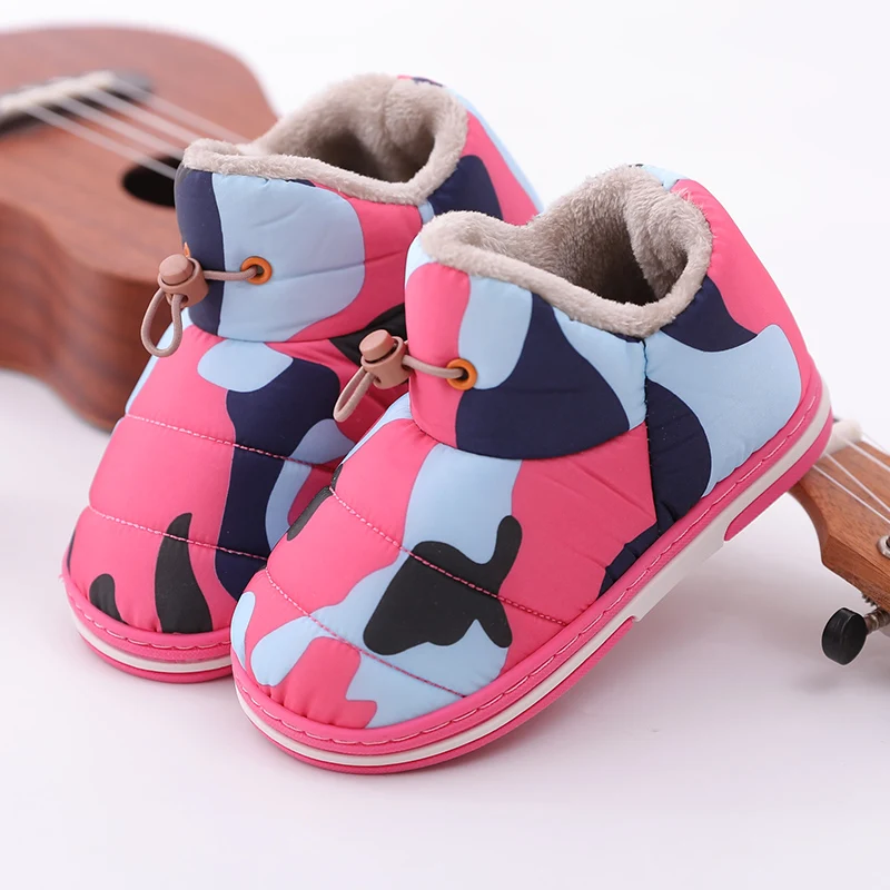 Детские хлопковые ботинки плюшевые ботильоны детские зимние с высоким берцем