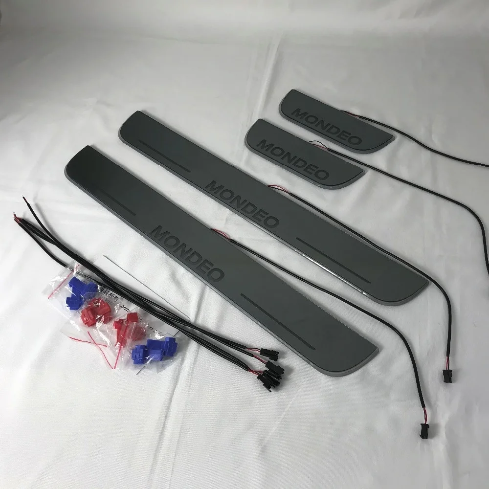 

Osmrk led moving door scuff for ford mondeo dynamic door sill plate lining overlays guards flowing/fixed light