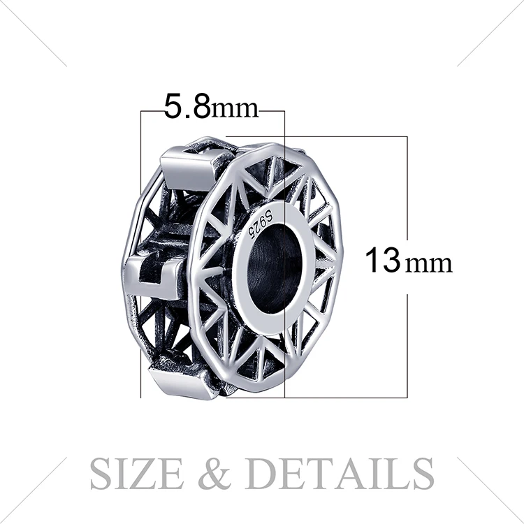 JewelryPalace Винтаж 925 пробы Серебряный полые парк развлечений колесо обозрения бисера Шарм Fit Браслет для женщин как подарки