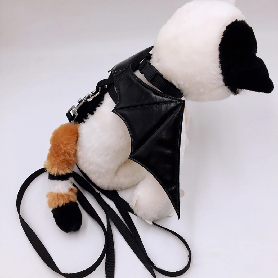Small Dog Harness and Leash Set Bat Wing Pet Cat Vest with for Puppy Dogs Chihuahua Yorkies Halloween | Дом и сад