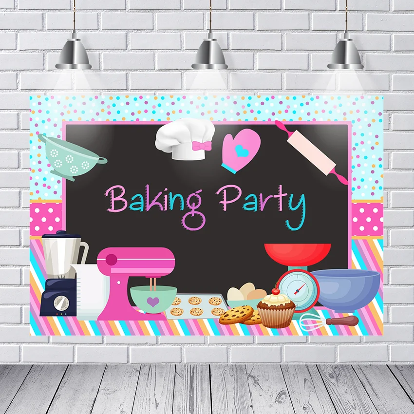 

Kitchen Baking Party Wallpaper Custom Photography Background Dessert Baking Machine Vinyl Photo Backdrop
