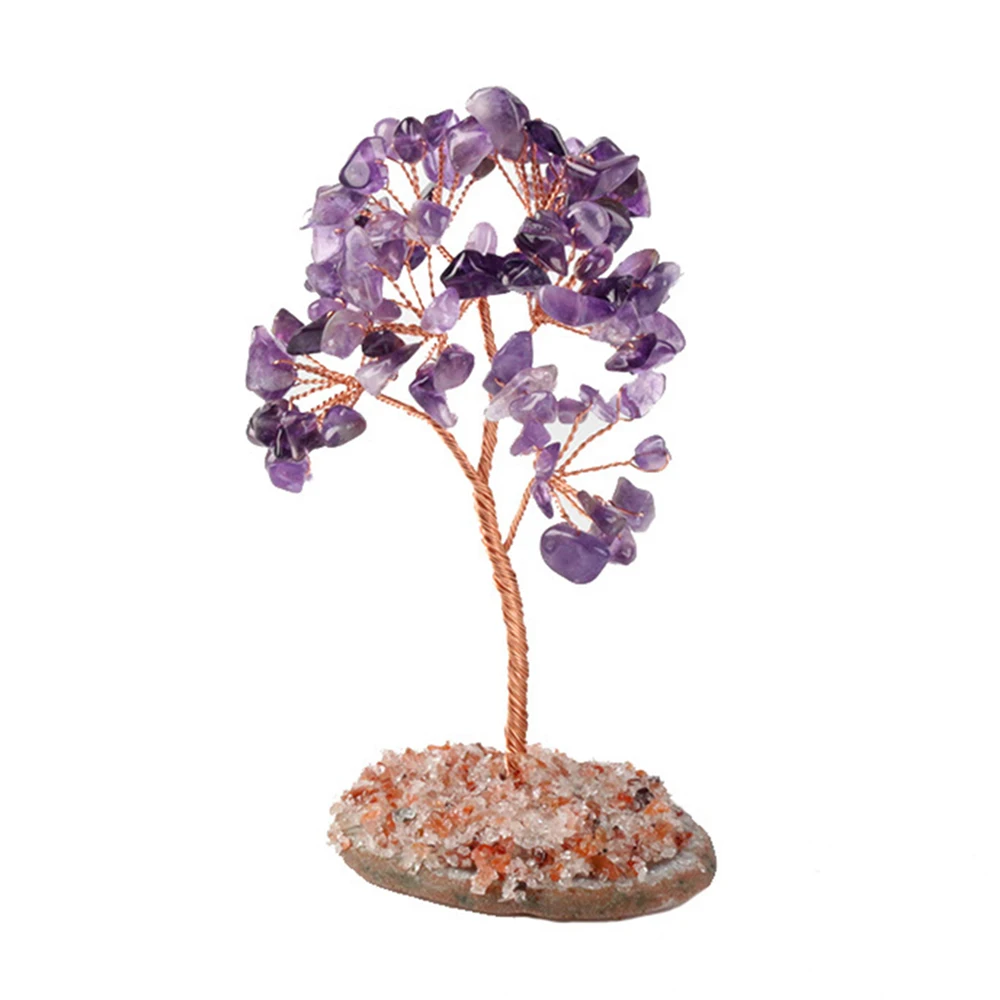 Ручной работы кристалл счастливые деньги камень дерево фэн шуй украшения для