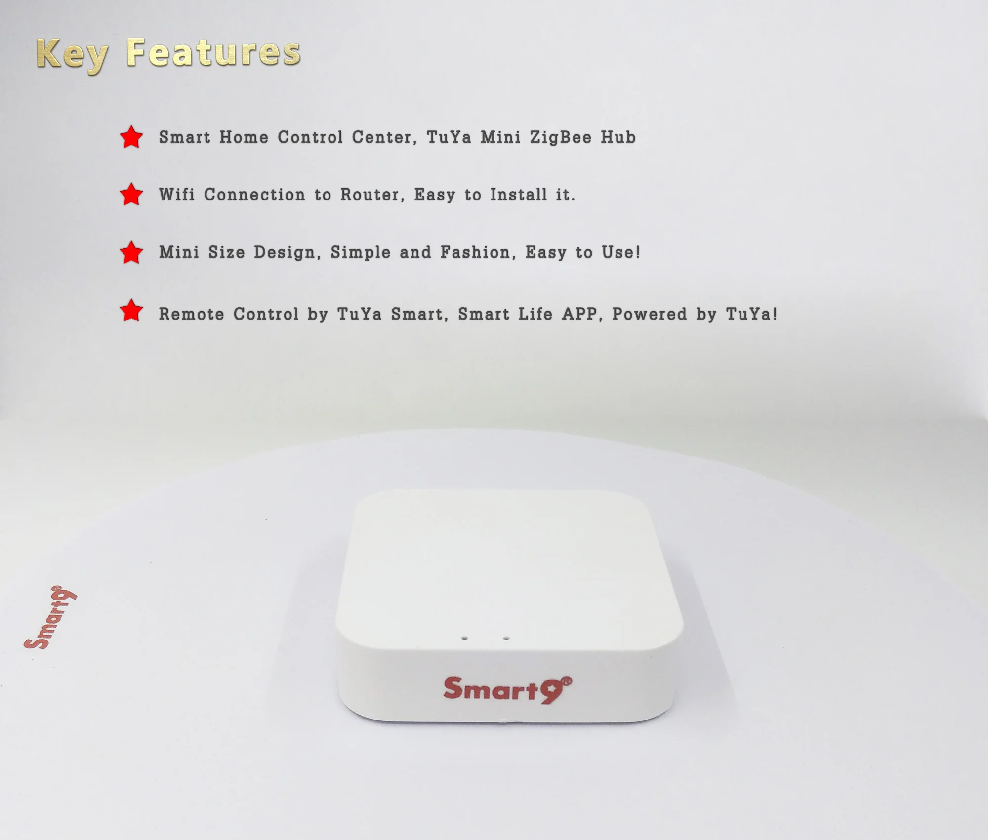 Smart9 Mini ZigBee Hub Wifi версия, центр управления умным домом работает с приложением Smart Life, работает от TuYa