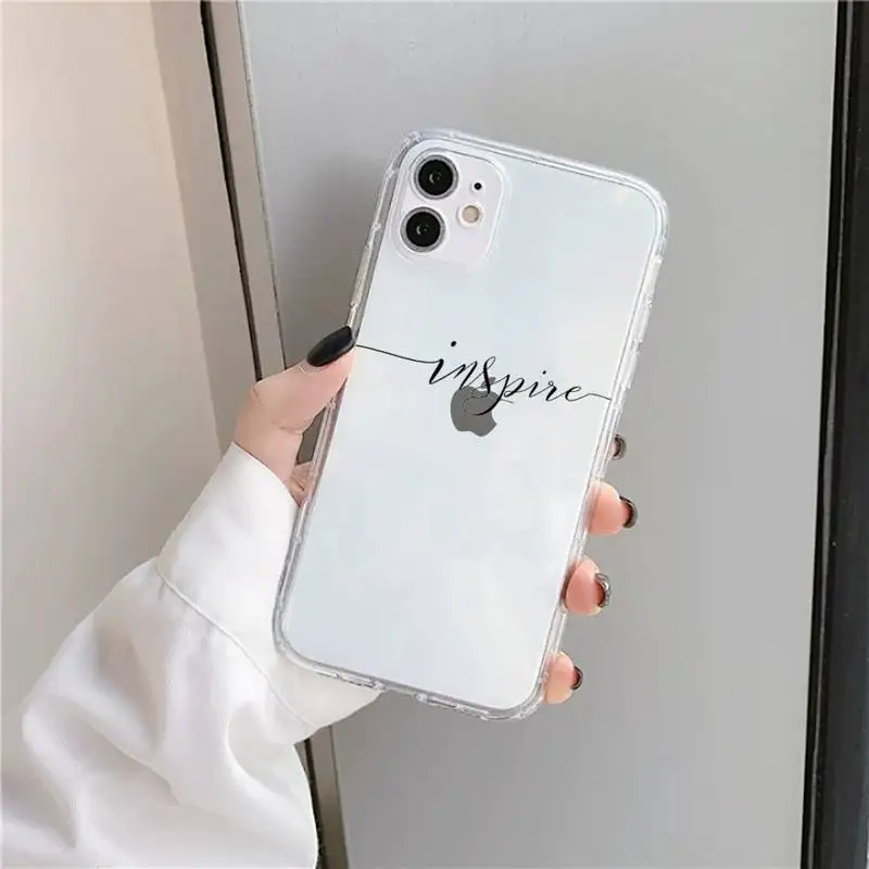 

Love Heart Letter Phone Case Transparent for iPhone 11 12 mini pro XS MAX 8 7 6 6S Plus X 5S SE 2020 XR