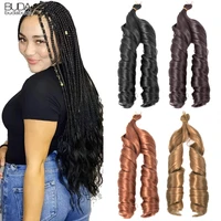 24 inch spiral curls braid synthetic hair extensions afro curl ombre pre stretched loose wave crochet braiding hair for women