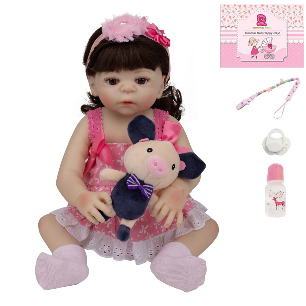 

New Design Fashion Doll Bebe Reborn Toy 19" Whole Silicone Baby Doll 48CM Fantasy Lifelike Realistic Baby Bath Toy Kid Play Gift