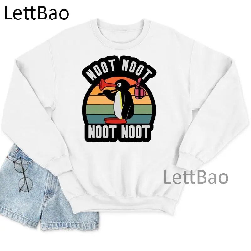 

Женские толстовки Noot Pingu, модные женские свитшоты с длинным рукавом и круглым вырезом