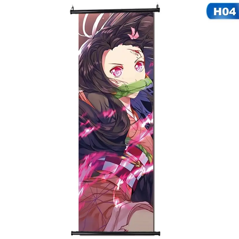 Демон убийца: Kimetsu No Yaiba Tanjirou Nezuko Аниме Манга настенный плакат прокрутка 30*90