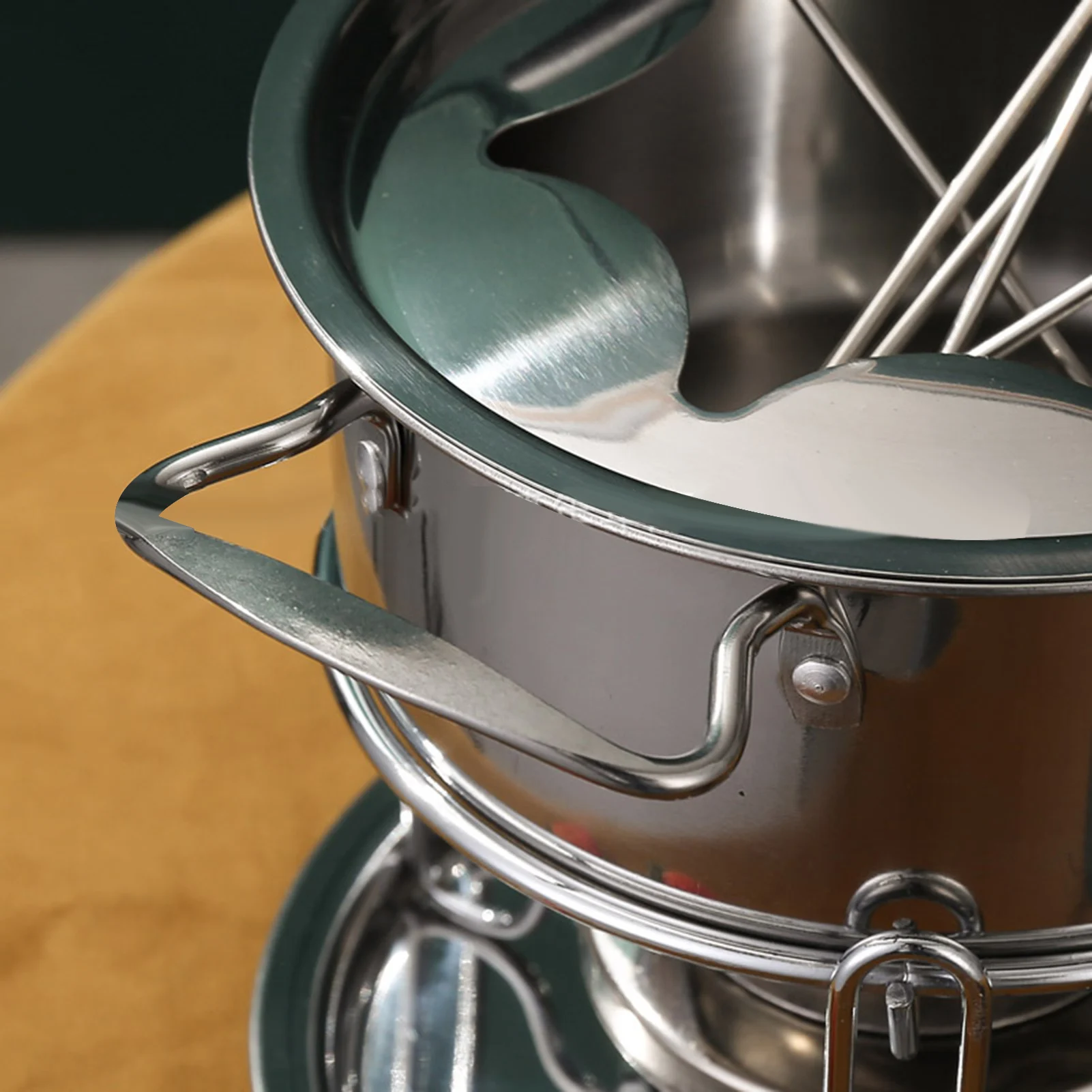 

10PCS Stainless Steel Ice Cream Melting Pot Cheese Fondue Kitchen Accessories food-grade stainless steel Easy to clean