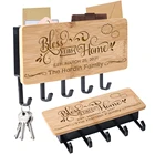 Индивидуальные Текст подарки стеллажи для выставки товаров без исключения настенная коробка домашнего хранения двери настенные украшения деревянные стены ключ вешалки для ключей держателем в виде Кольца Крючки