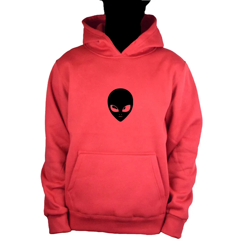 Red-H Alien толстовка с капюшоном+ брюки костюм для мужчин женщин осень зима пуловер Толстовка Топы с принтом по всему миру спортивный костюм повседневная одежда - Цвет: Red-H