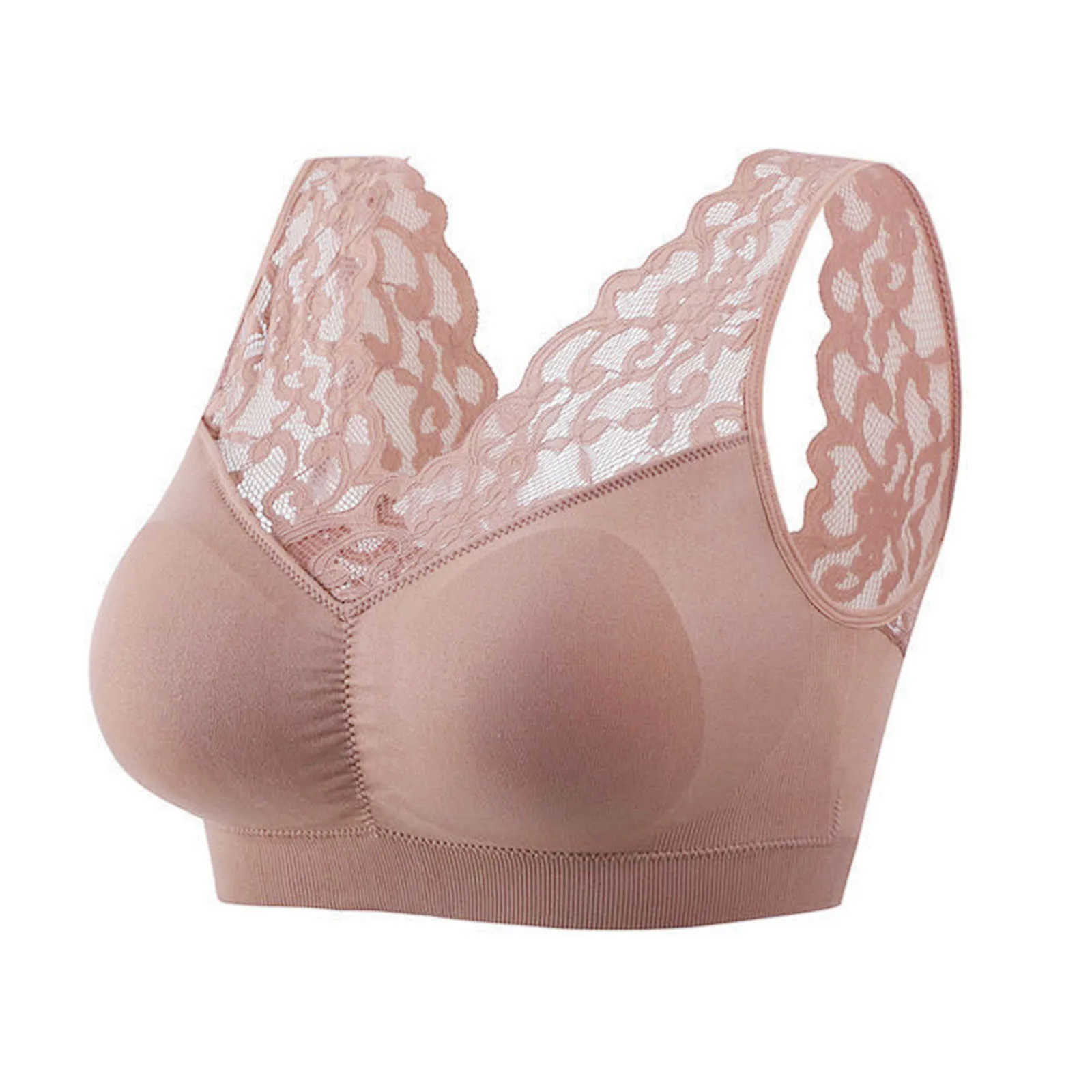 Бюстгальтер женский кружевной черного цвета бесшовный бюстгальтер с эффектом