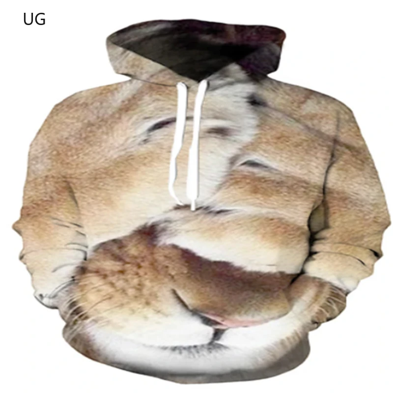 

UG Brand Fashion Autumn Lion Hoodie 3D Fashion Trend Fully Printed Men's Sweatshirt Unisex Pullover Casual