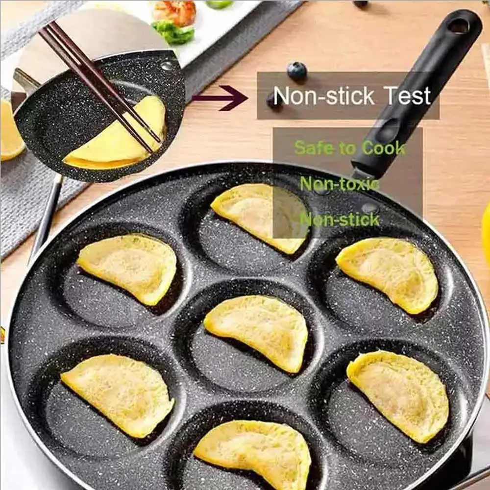 Сковородки с четырьмя отверстиями для жарки утолщенные прочные антипригарные